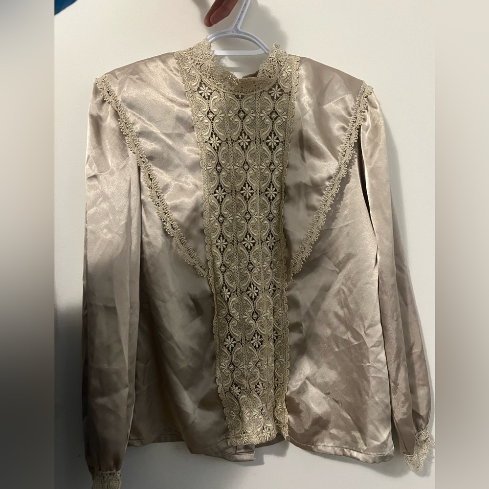 Antique vintage blouse silk unique stitching and garments